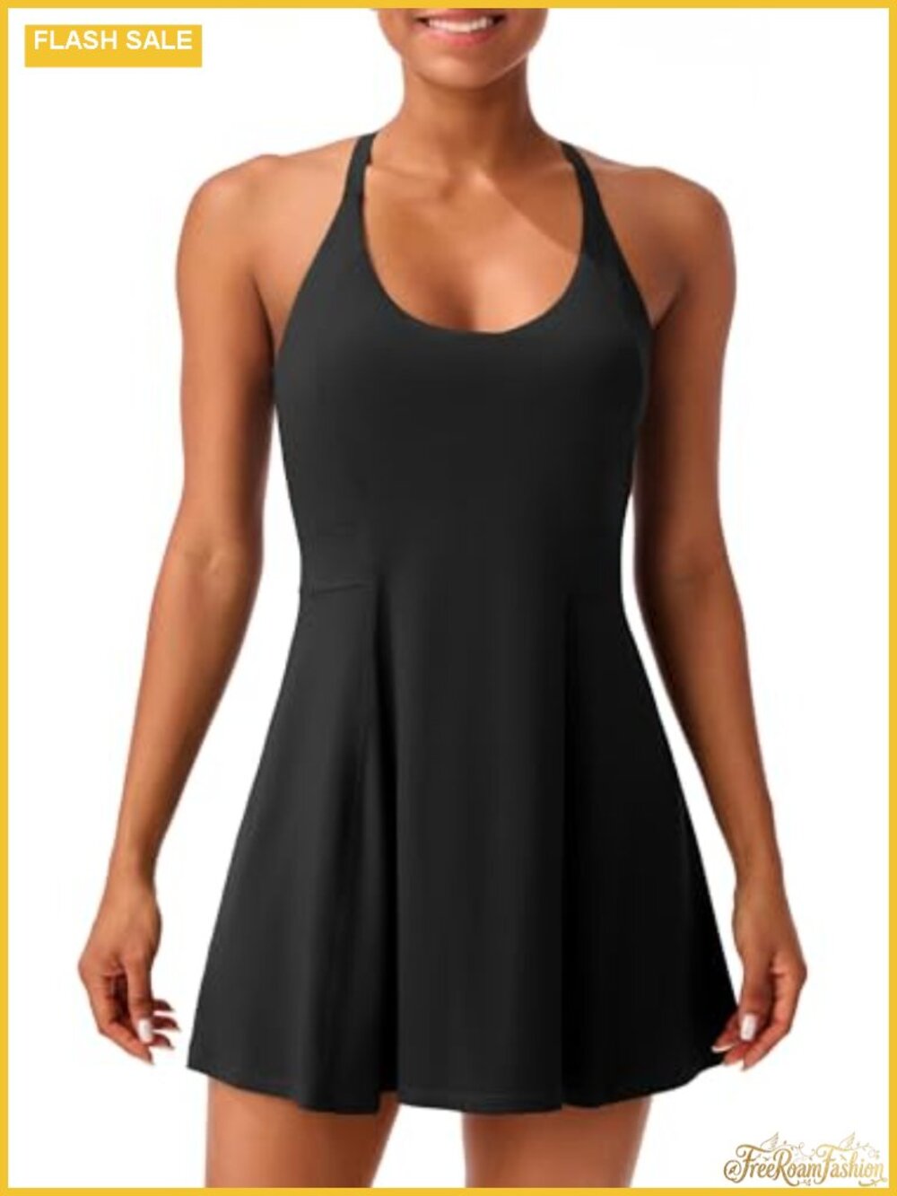 Tennis Dress with Adjustable Straps Built-in Bra Athletic Golf Summer Dress